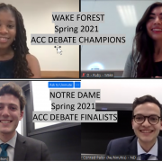 Spring 2021 ACC debate champions from Wake Forest and finalists from Notre Dame